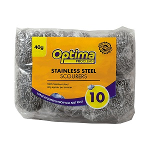 LARGE STEEL SCOURERS 40G PK 10X10